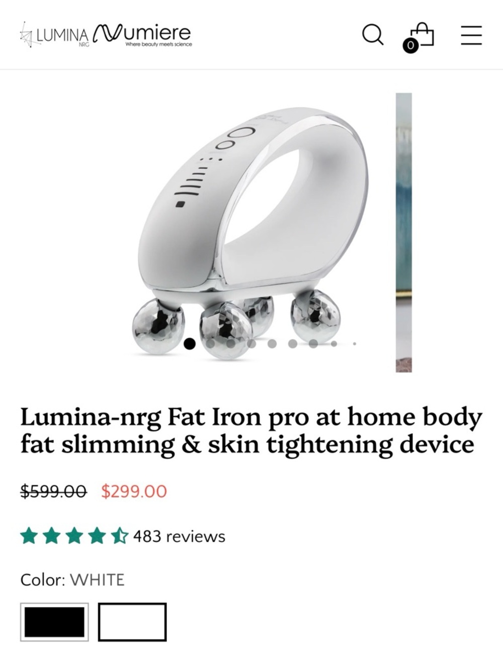 Luminess White Fat Iron Pro Body Slimming & Skin Tightening Device
